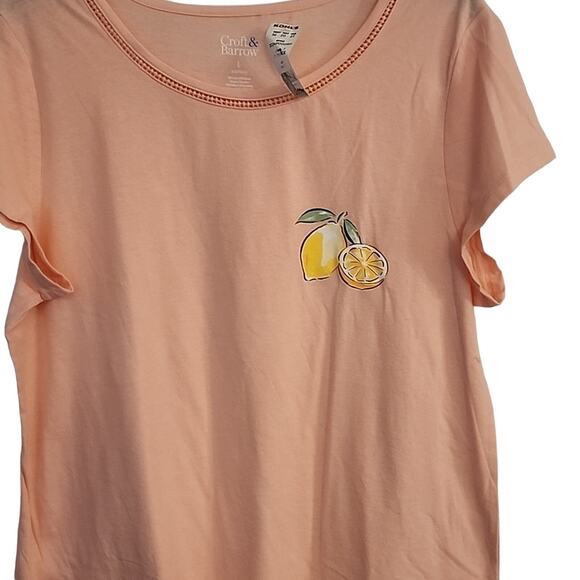 Croft & Barrow Peach Lounge Tee, NWT, Large - Picture 2 of 6